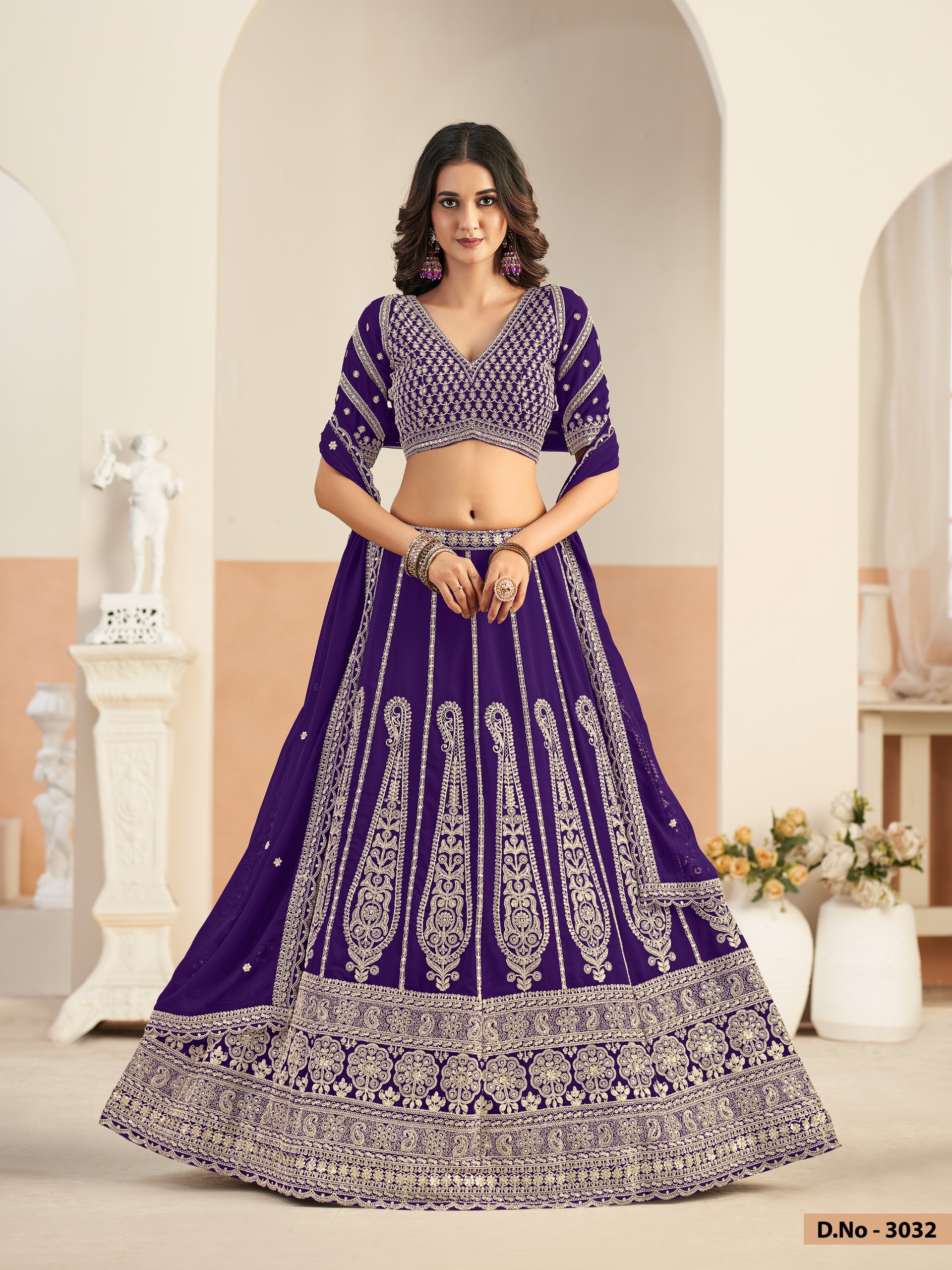 Mehvish Vol 33 Faux Georgette With Work Lehenga Choli Set — Wholesale Lehenga, Vardan Ethnic wholesale from Surat — view 5