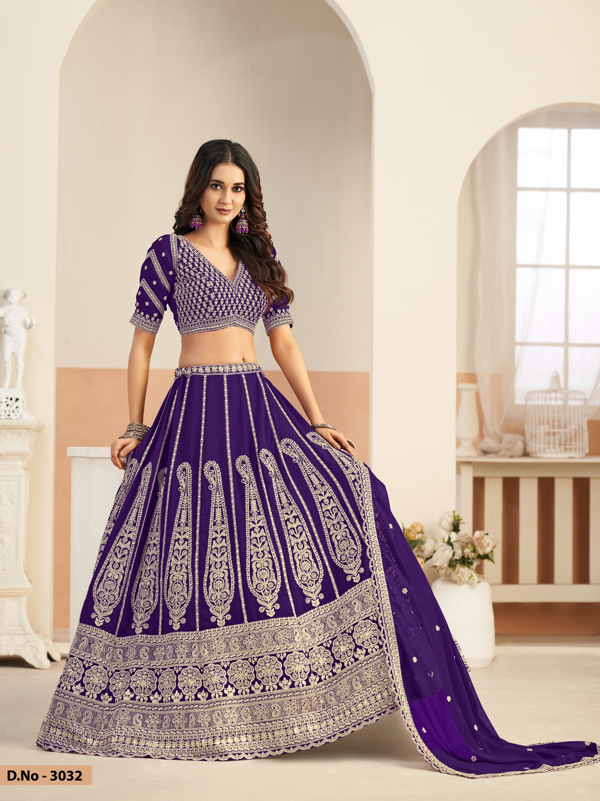 Mehvish Vol 33 Faux Georgette With Work Lehenga Choli Set — Wholesale Lehenga, Vardan Ethnic wholesale from Surat — view 6