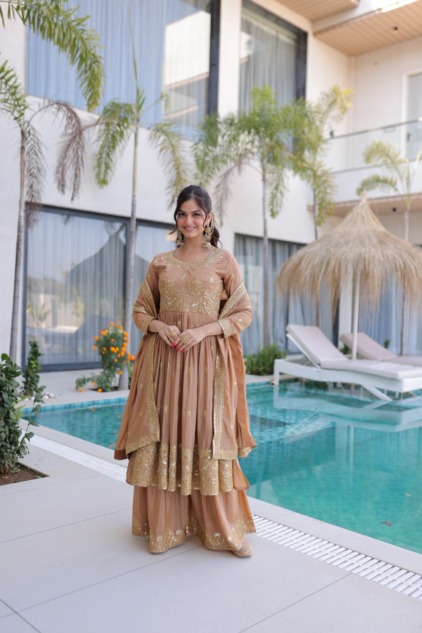 KA 1233 Premium Designer Top Sharara With Dupatta Readymade Collection - Image 4