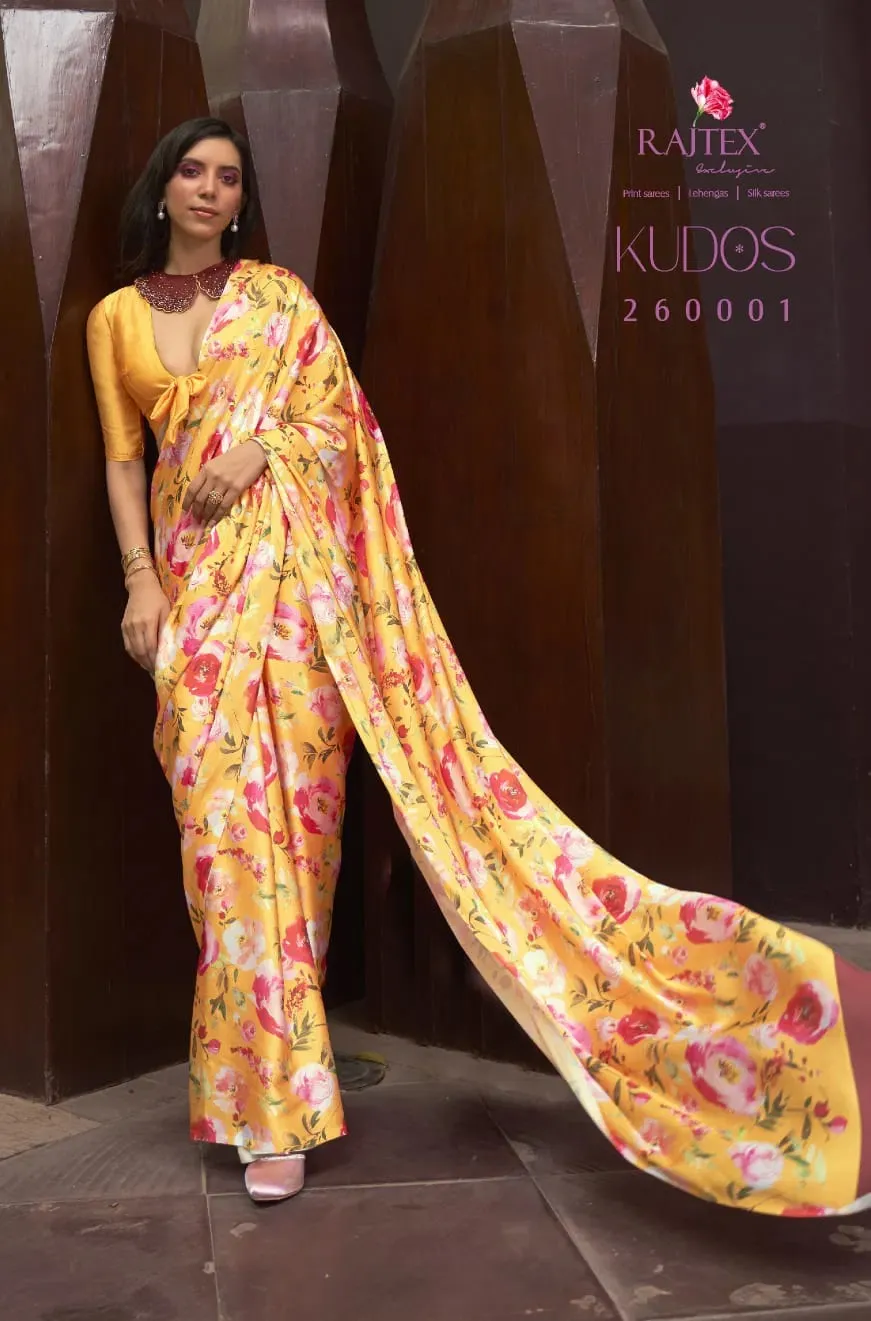 Rajtex Kudos Digital Print Satin Crepe Saree Collection