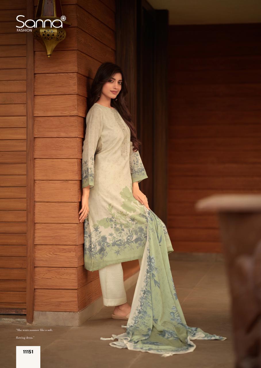 Sanna Safira Linen Digital Print With Work Salwar Kameez Catalog - Image 11