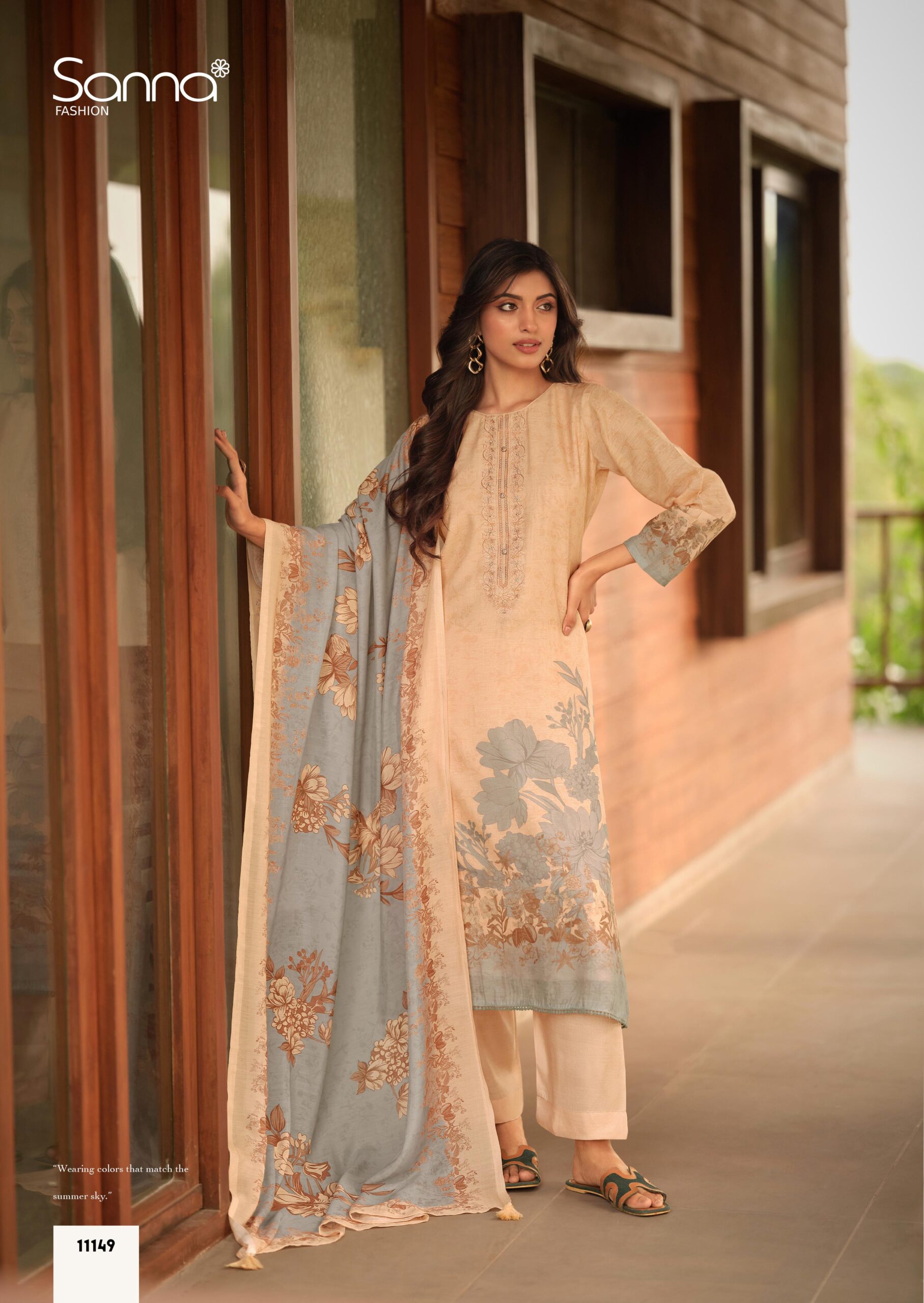 Sanna Safira Linen Digital Print With Work Salwar Kameez Catalog - Image 2
