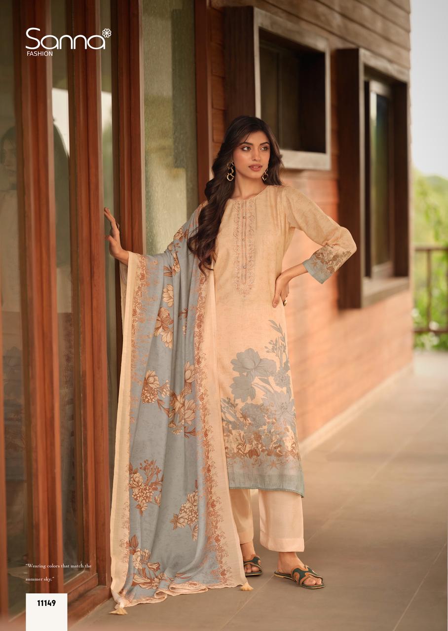 Sanna Safira Linen Digital Print With Work Salwar Kameez Catalog - Image 7