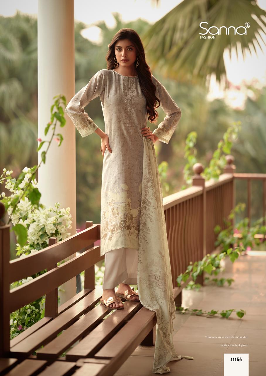 Sanna Safira Linen Digital Print With Work Salwar Kameez Catalog - Image 9