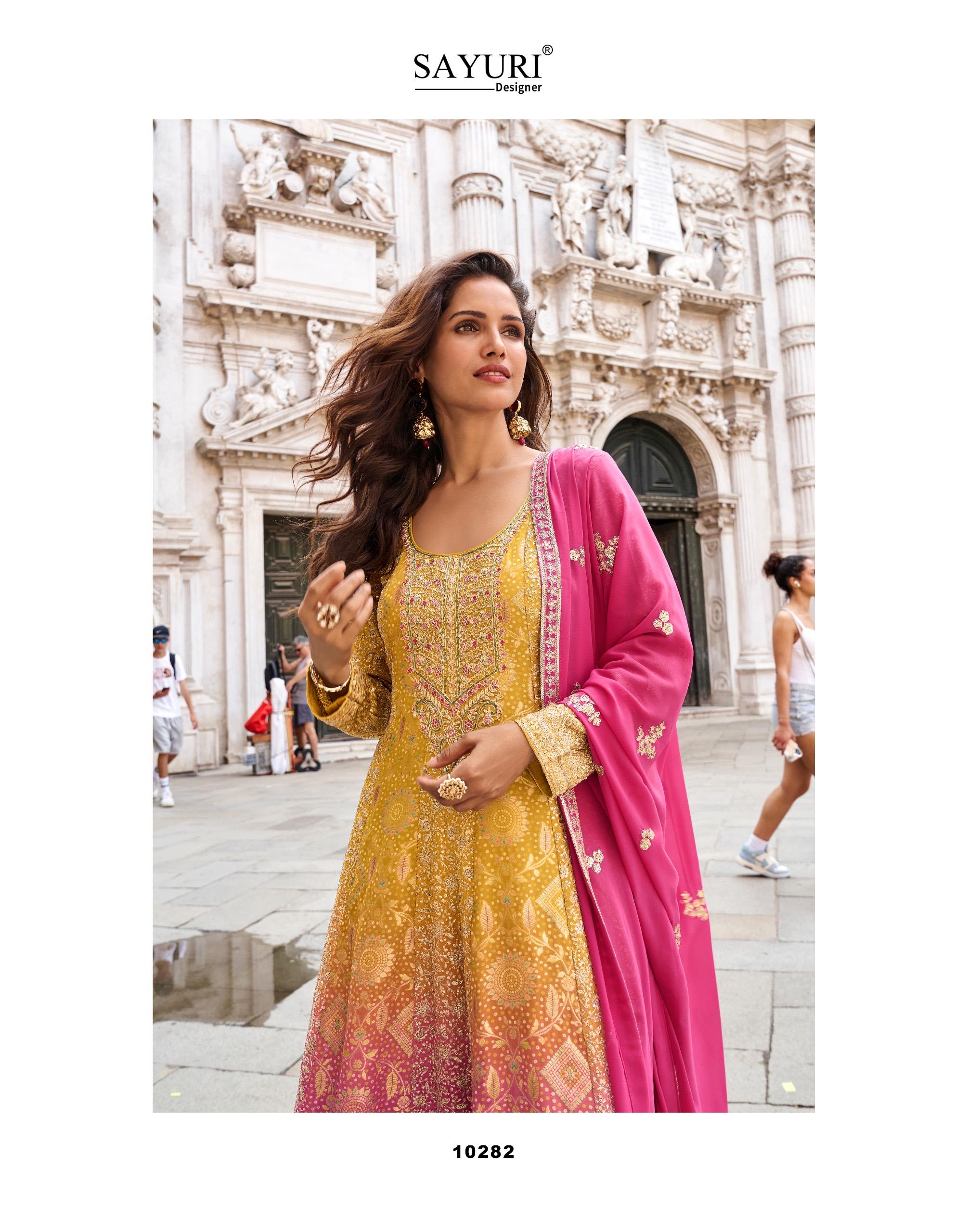 Sayuri Sugandh Viscose Jacquard Silk Embroidered Sharara Suit Collection — Wholesale Readymade Suit, MPA wholesale from Surat — view 7