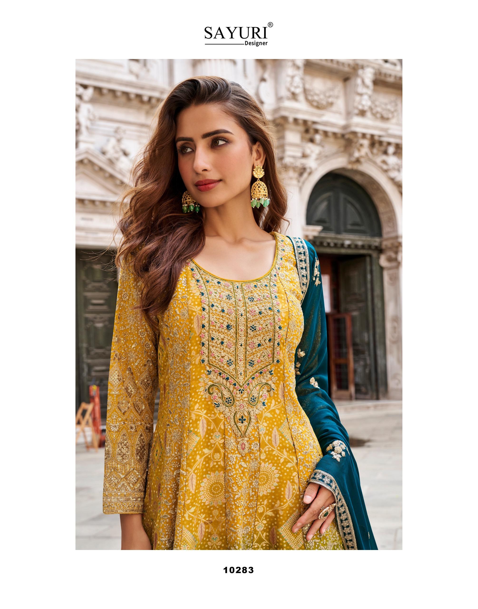 Sayuri Sugandh Viscose Jacquard Silk Embroidered Sharara Suit Collection — Wholesale Readymade Suit, MPA wholesale from Surat - Gallery Image 2