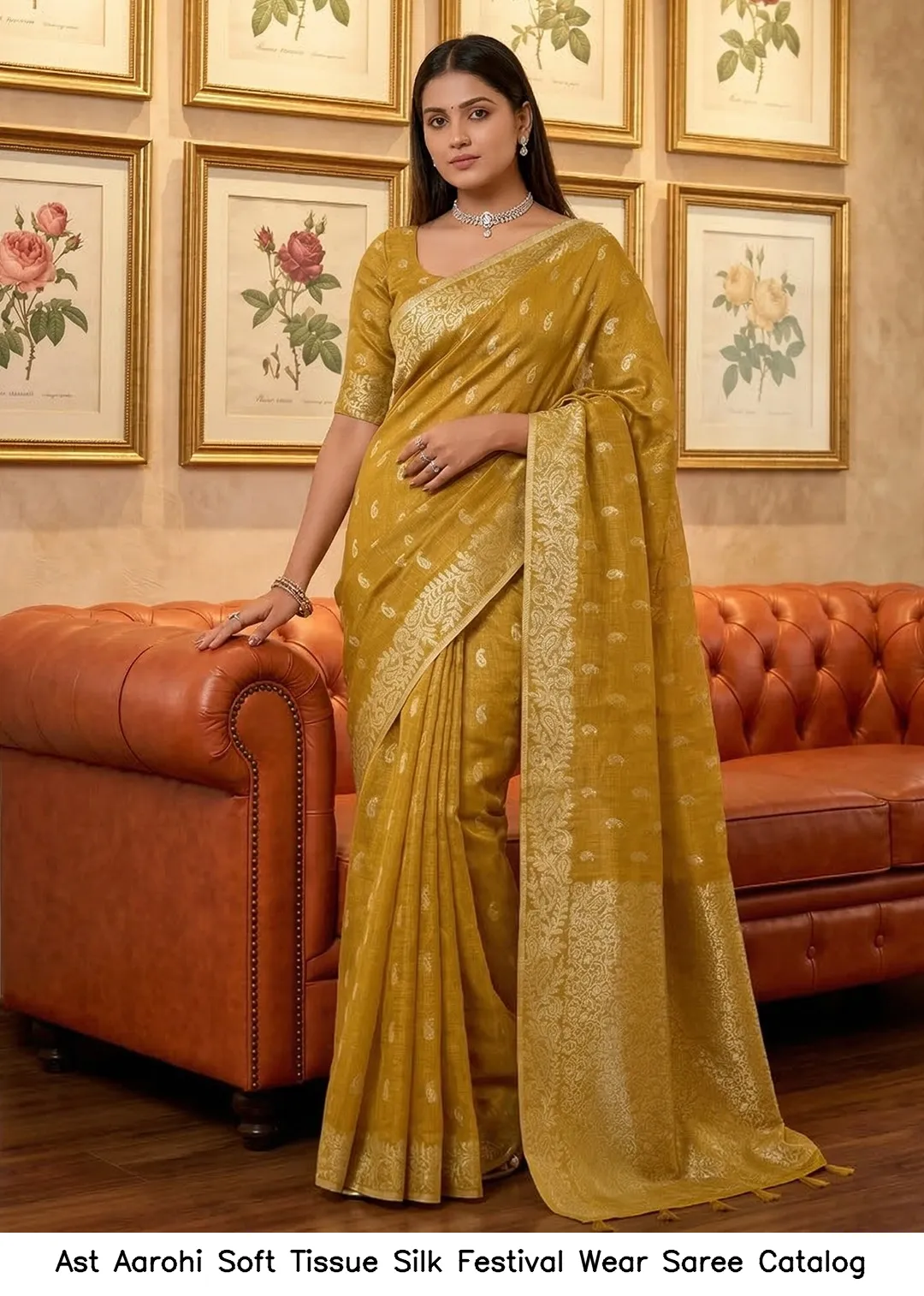 Ast Aarohi Soft Tissue Silk Festival Wear Saree Catalog — Wholesale Sarees, Vardan Ethnic wholesale from Surat - Gallery Image 3