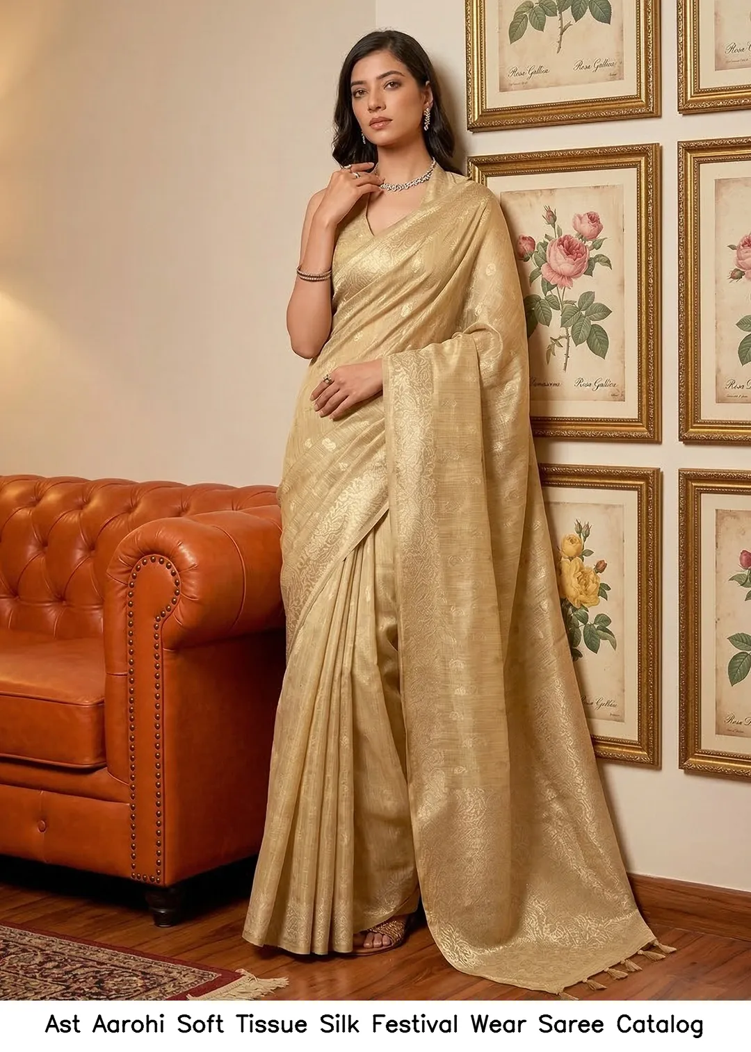 Ast Aarohi Soft Tissue Silk Festival Wear Saree Catalog — Wholesale Sarees, Vardan Ethnic wholesale from Surat - Gallery Image 6