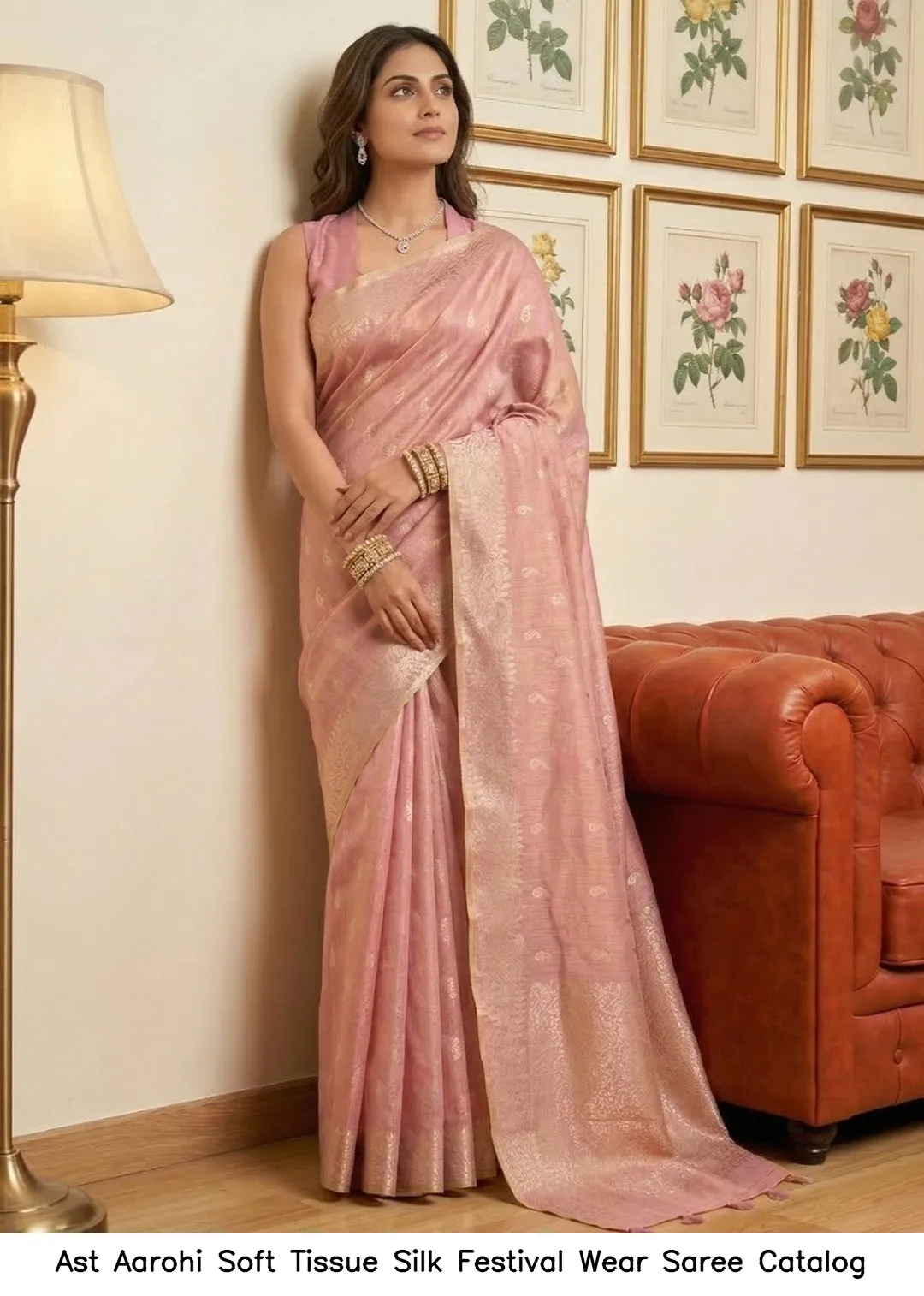 Ast Aarohi Soft Tissue Silk Festival Wear Saree Catalog — Wholesale Sarees, Vardan Ethnic wholesale from Surat — view 7