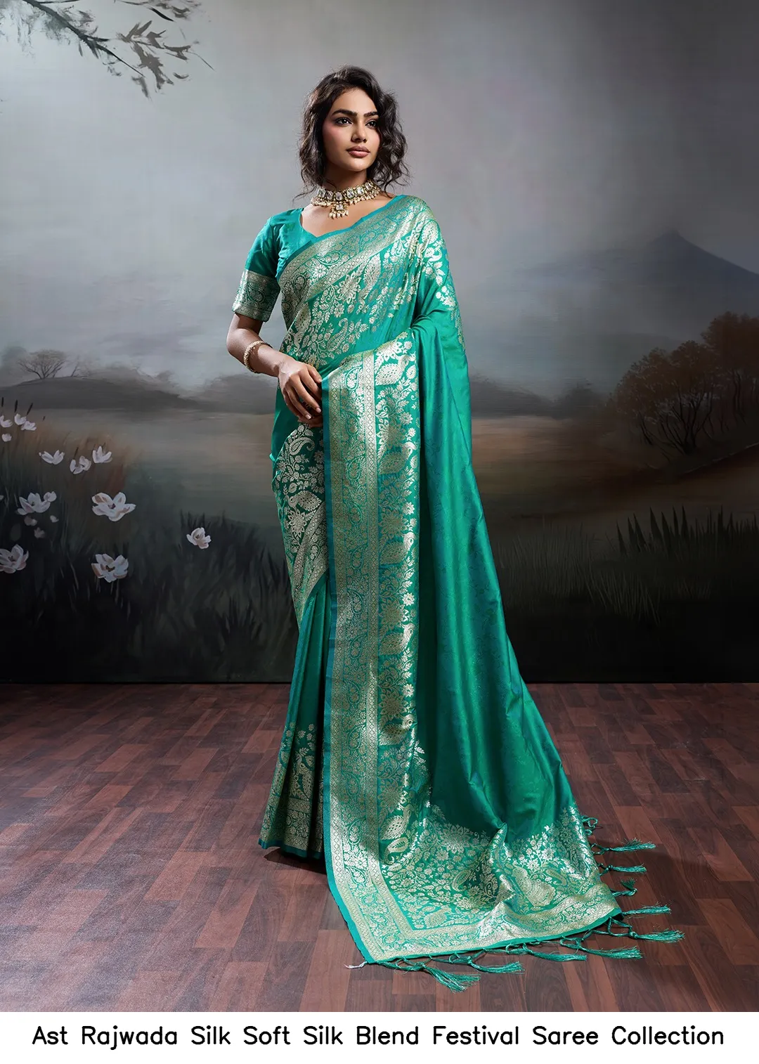 Ast Rajwada Silk Soft Silk Blend Festival Saree Collection — Wholesale Sarees, Vardan Ethnic wholesale from Surat — view 2