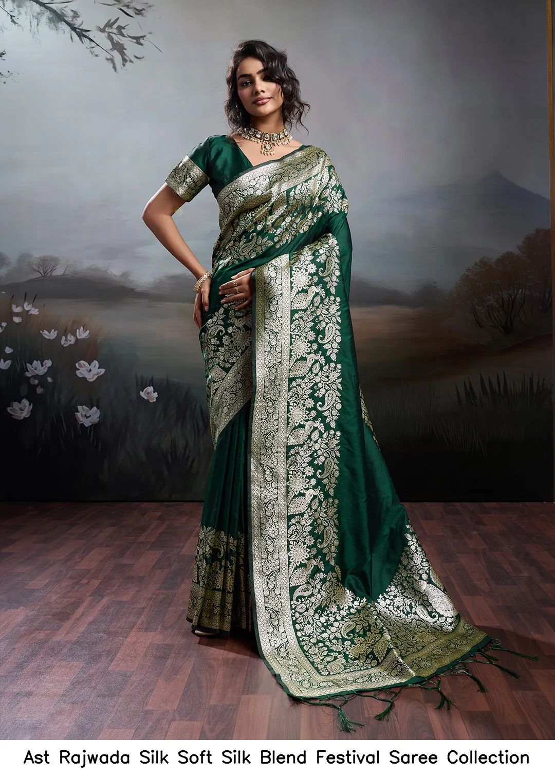 Ast Rajwada Silk Soft Silk Blend Festival Saree Collection — Wholesale Sarees, Vardan Ethnic wholesale from Surat — view 3