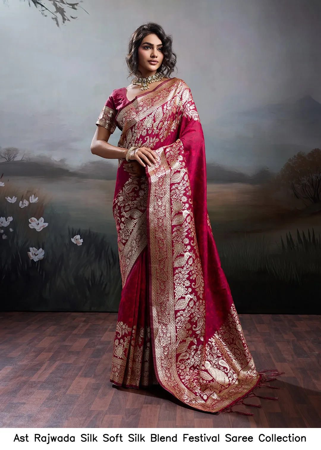 Ast Rajwada Silk Soft Silk Blend Festival Saree Collection — Wholesale Sarees, Vardan Ethnic wholesale from Surat — view 4