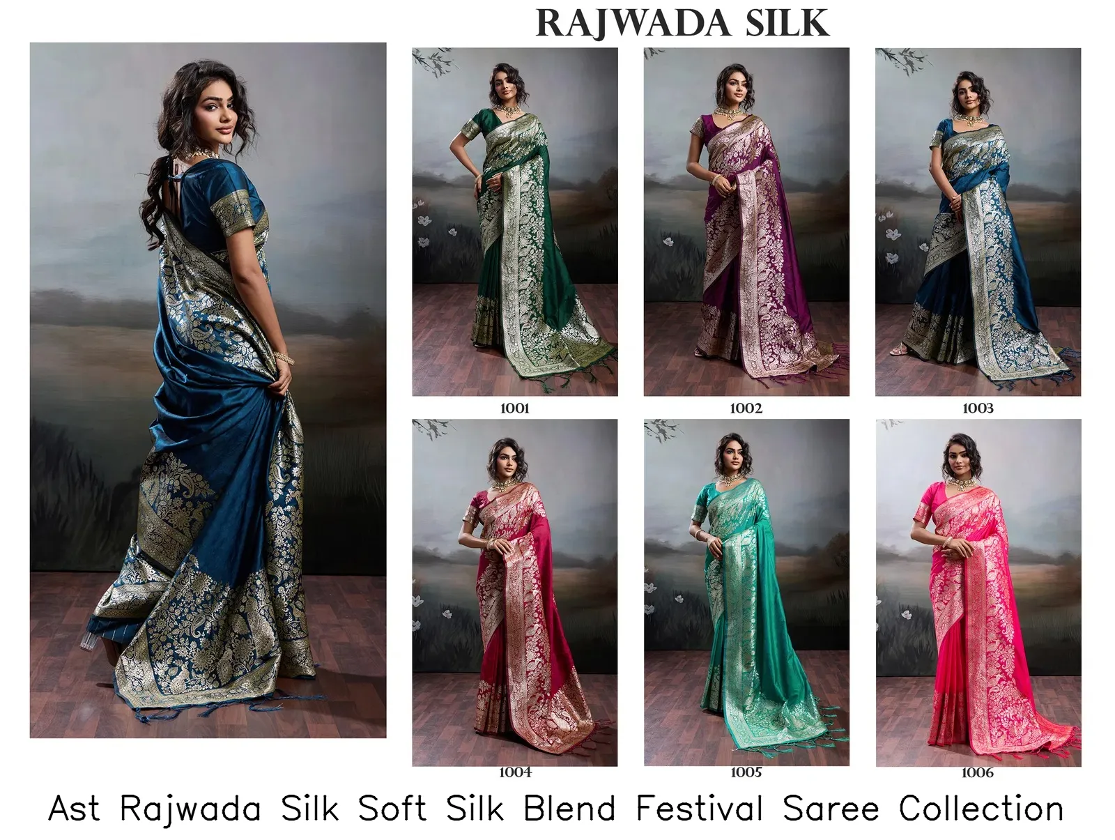 Ast Rajwada Silk Soft Silk Blend Festival Saree Collection — Wholesale Sarees, Vardan Ethnic wholesale from Surat — view 5
