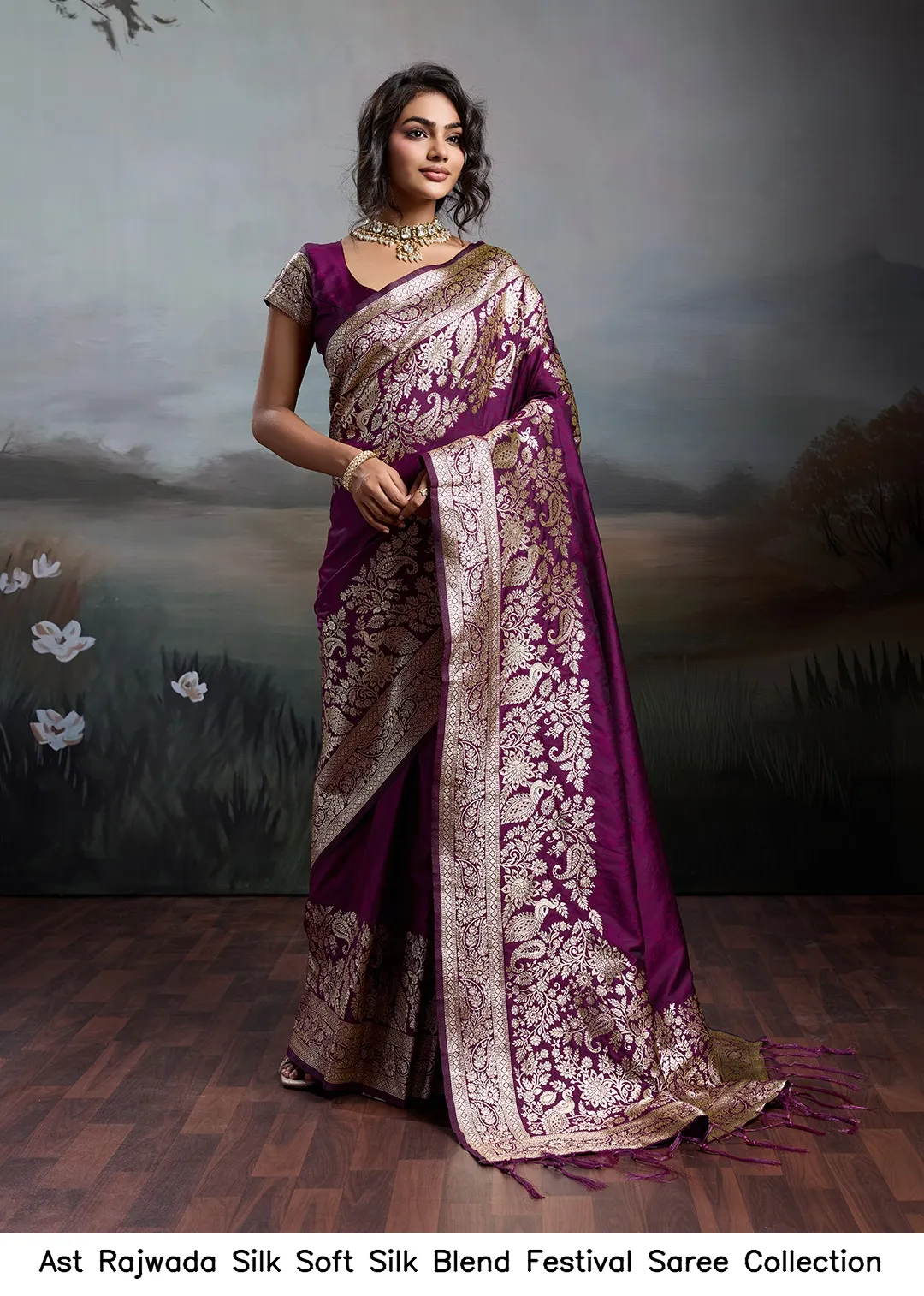Ast Rajwada Silk Soft Silk Blend Festival Saree Collection — Wholesale Sarees, Vardan Ethnic wholesale from Surat — view 6