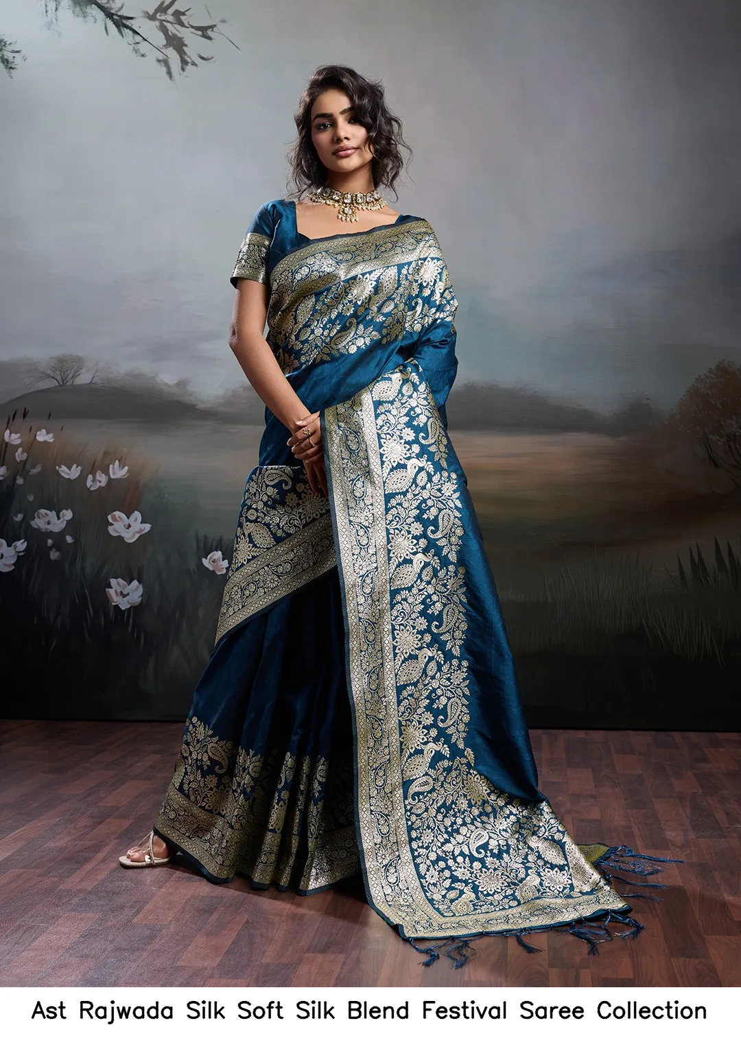 Ast Rajwada Silk Soft Silk Blend Festival Saree Collection — Wholesale Sarees, Vardan Ethnic wholesale from Surat — view 7