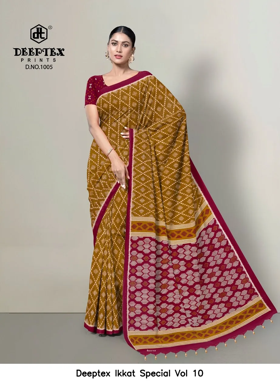 Deeptex Ikkat Special Vol 10 — Cotton Sarees Wholesale, Deeptex Prints wholesale from Surat — view 10