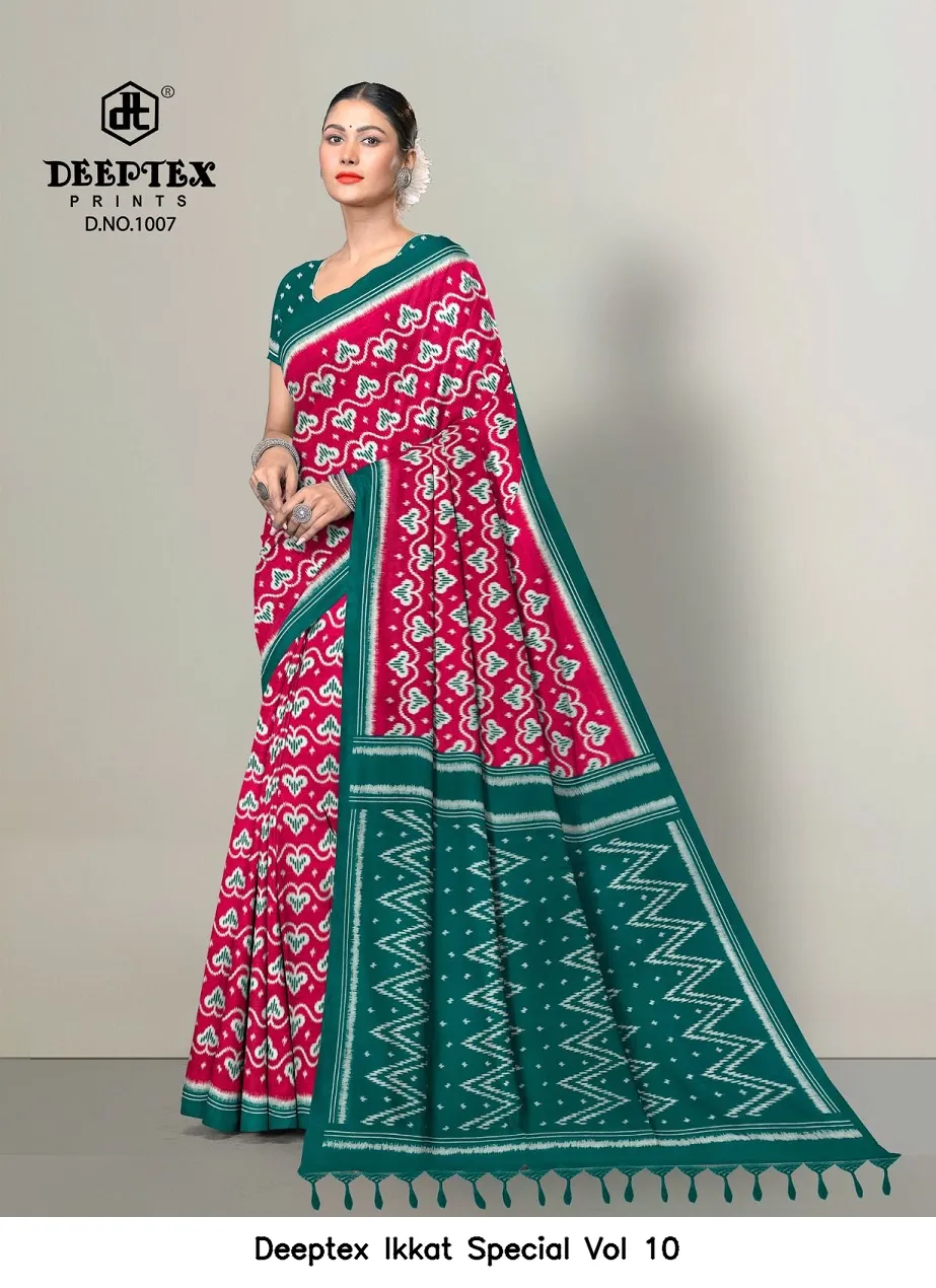 Deeptex Ikkat Special Vol 10 — Cotton Sarees Wholesale, Deeptex Prints wholesale from Surat - Gallery Image 2