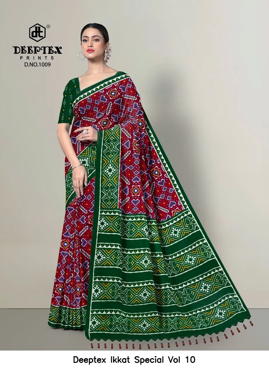Deeptex Ikkat Special Vol 10 — Cotton Sarees Wholesale, Deeptex Prints wholesale from Surat - Gallery Image 3