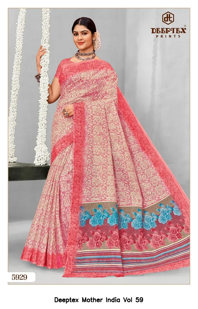 Deeptex Mother India Vol 59 — Cotton Sarees Wholesale, Deeptex Prints wholesale from Surat - Gallery Image 11