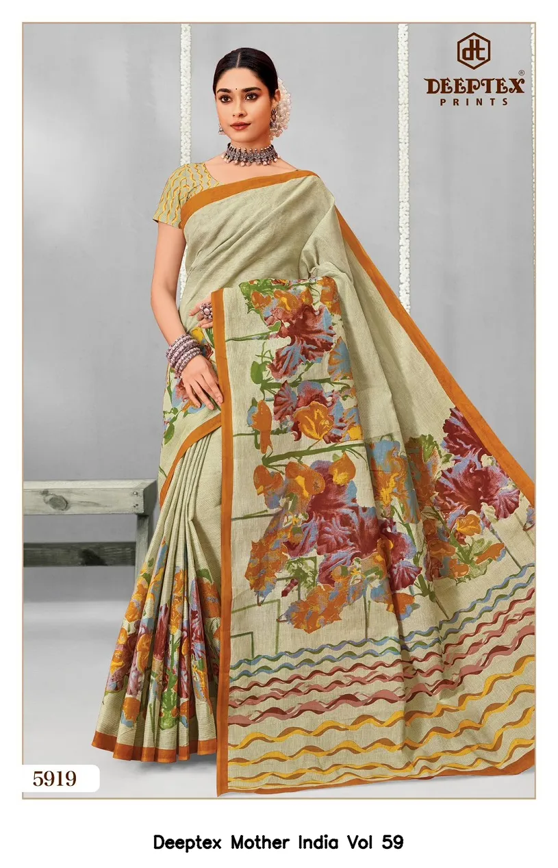 Deeptex Mother India Vol 59 — Cotton Sarees Wholesale, Deeptex Prints wholesale from Surat - Gallery Image 16