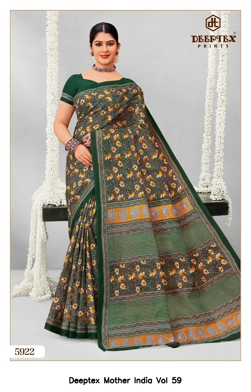 Deeptex Mother India Vol 59 — Cotton Sarees Wholesale, Deeptex Prints wholesale from Surat - Gallery Image 20