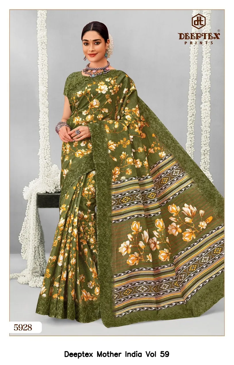 Deeptex Mother India Vol 59 — Cotton Sarees Wholesale, Deeptex Prints wholesale from Surat - Gallery Image 22
