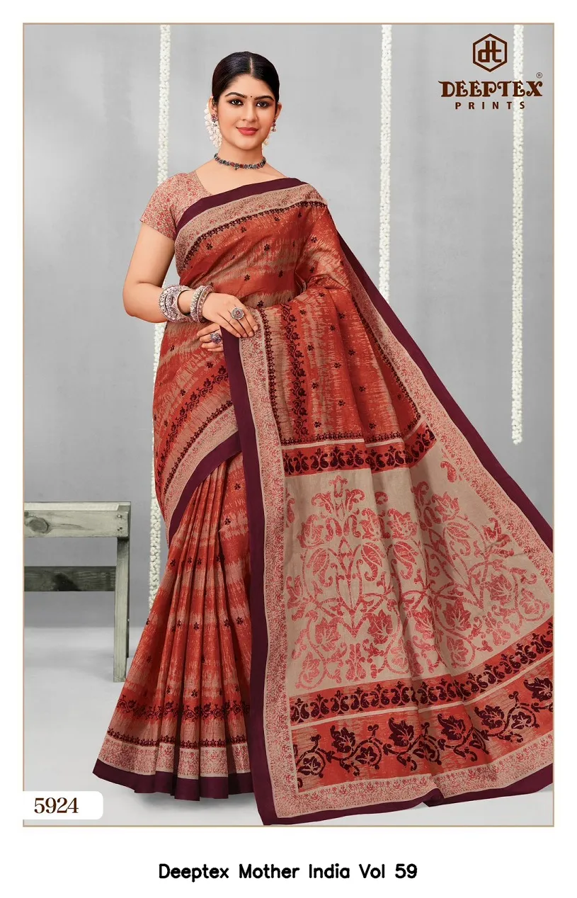 Deeptex Mother India Vol 59 — Cotton Sarees Wholesale, Deeptex Prints wholesale from Surat - Gallery Image 27