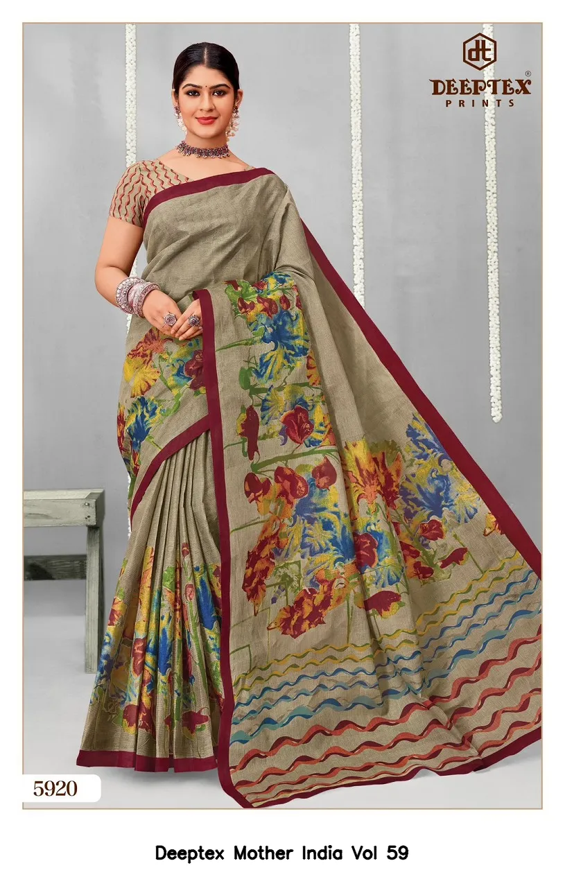 Deeptex Mother India Vol 59 — Cotton Sarees Wholesale, Deeptex Prints wholesale from Surat - Gallery Image 29