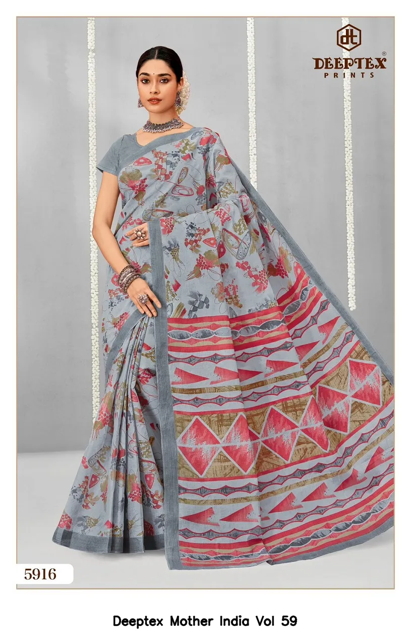 Deeptex Mother India Vol 59 — Cotton Sarees Wholesale, Deeptex Prints wholesale from Surat - Gallery Image 4