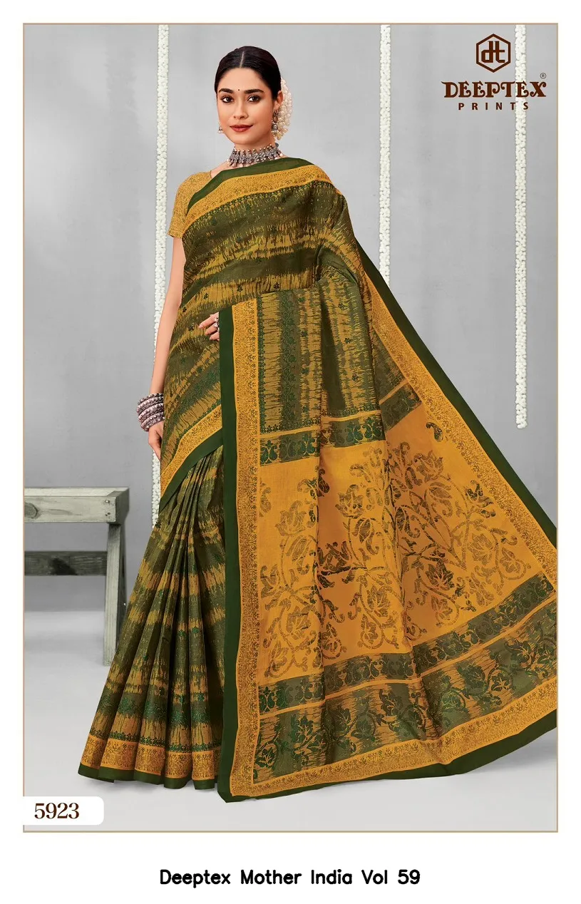 Deeptex Mother India Vol 59 — Cotton Sarees Wholesale, Deeptex Prints wholesale from Surat - Gallery Image 5