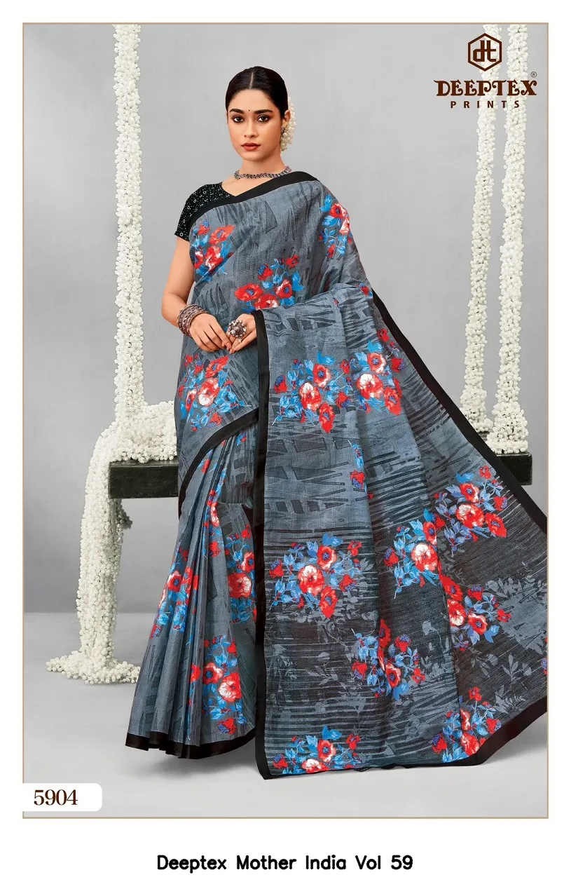 Deeptex Mother India Vol 59 — Cotton Sarees Wholesale, Deeptex Prints wholesale from Surat - Gallery Image 6