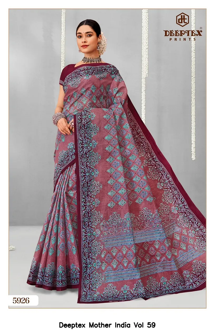 Deeptex Mother India Vol 59 — Cotton Sarees Wholesale, Deeptex Prints wholesale from Surat - Gallery Image 7