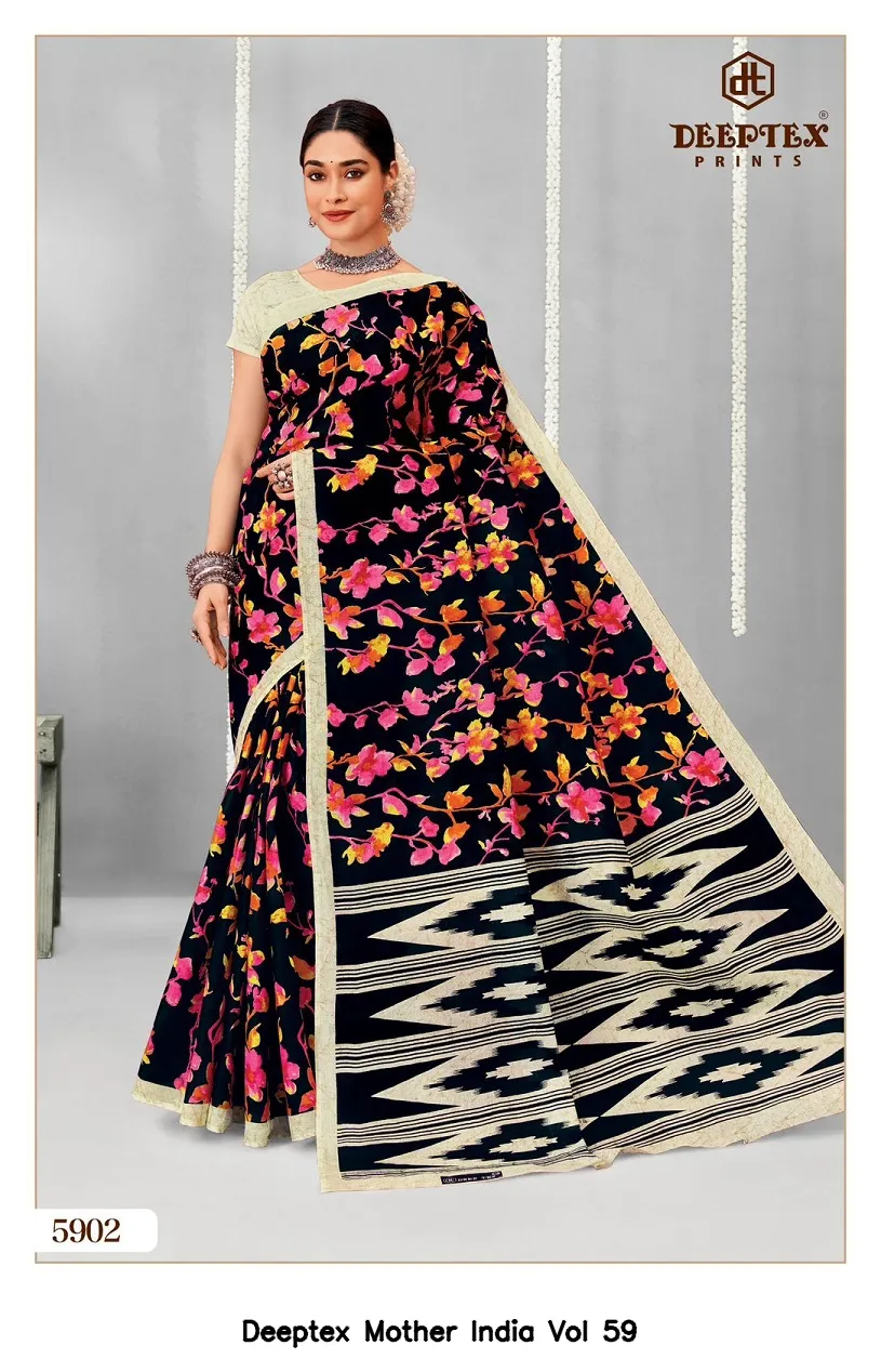 Deeptex Mother India Vol 59 — Cotton Sarees Wholesale, Deeptex Prints wholesale from Surat - Gallery Image 8
