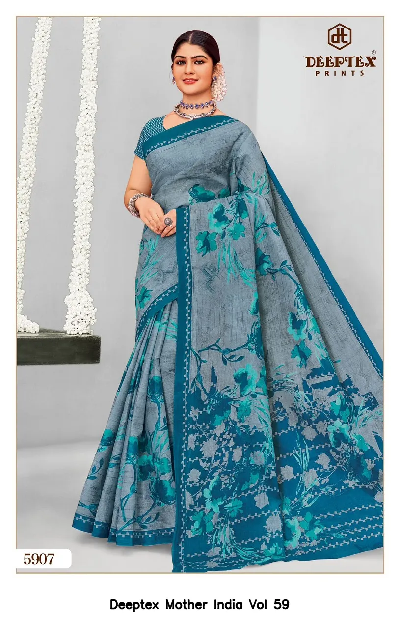 Deeptex Mother India Vol 59 — Cotton Sarees Wholesale, Deeptex Prints wholesale from Surat - Gallery Image 9