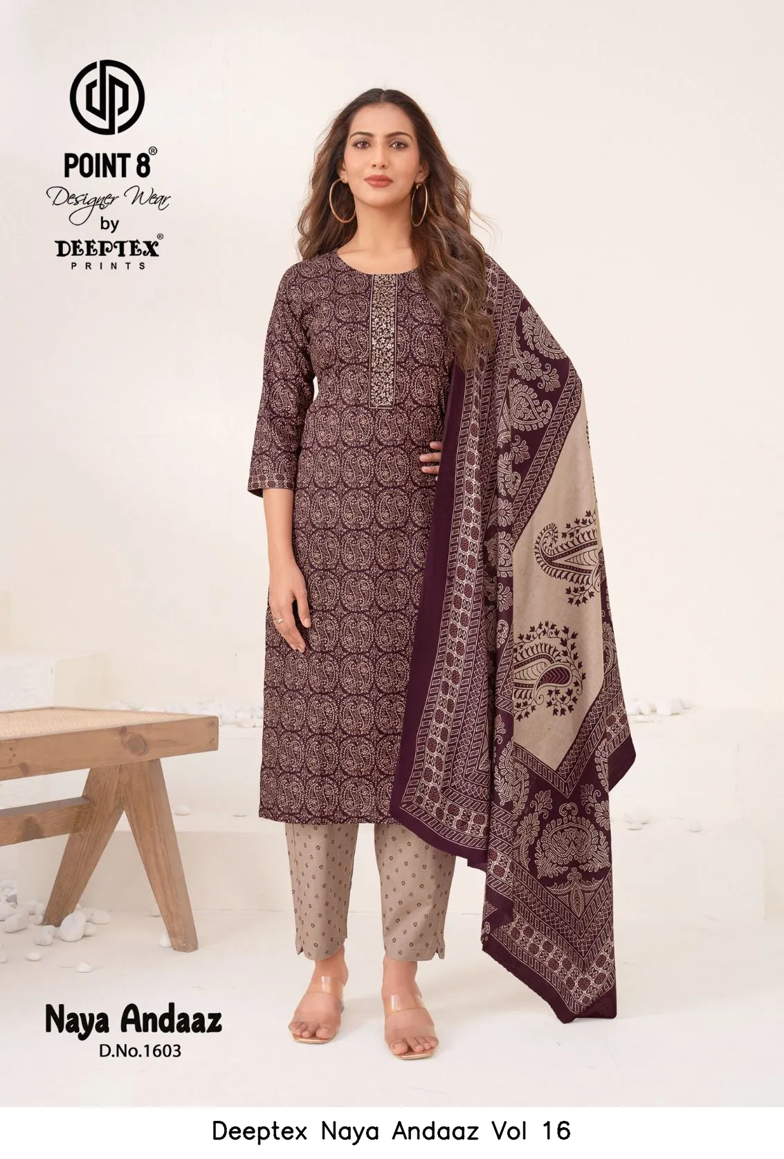 Deeptex Naya Andaaz Vol 16 — Unstitched Suits, Deeptex Prints wholesale from Surat - Gallery Image 7