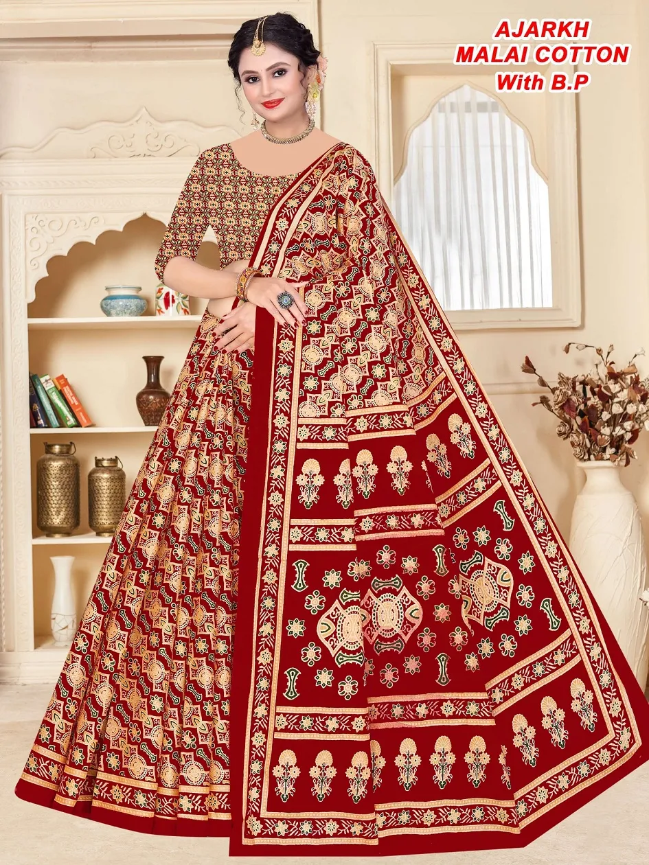 Devson Ajrakh — Cotton Sarees Wholesale, Devson wholesale from Surat — view 1