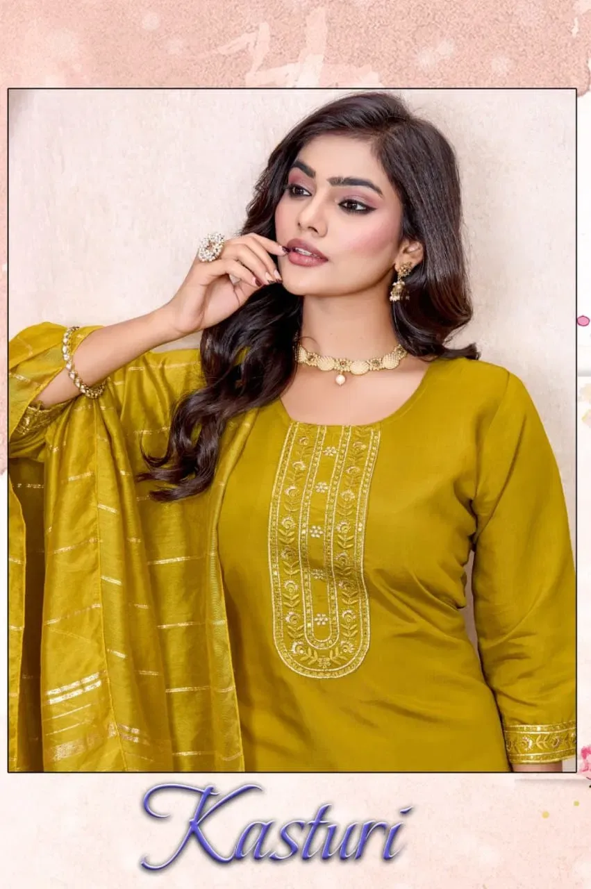 Dnp Kasture — Wholesale Kurti With Bottom Dupatta, Vardan Ethnic wholesale from Surat — view 1