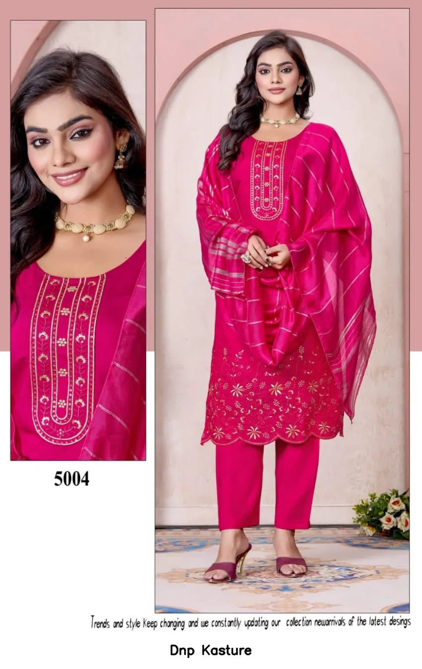 Dnp Kasture — Wholesale Kurti With Bottom Dupatta, Vardan Ethnic wholesale from Surat — view 3