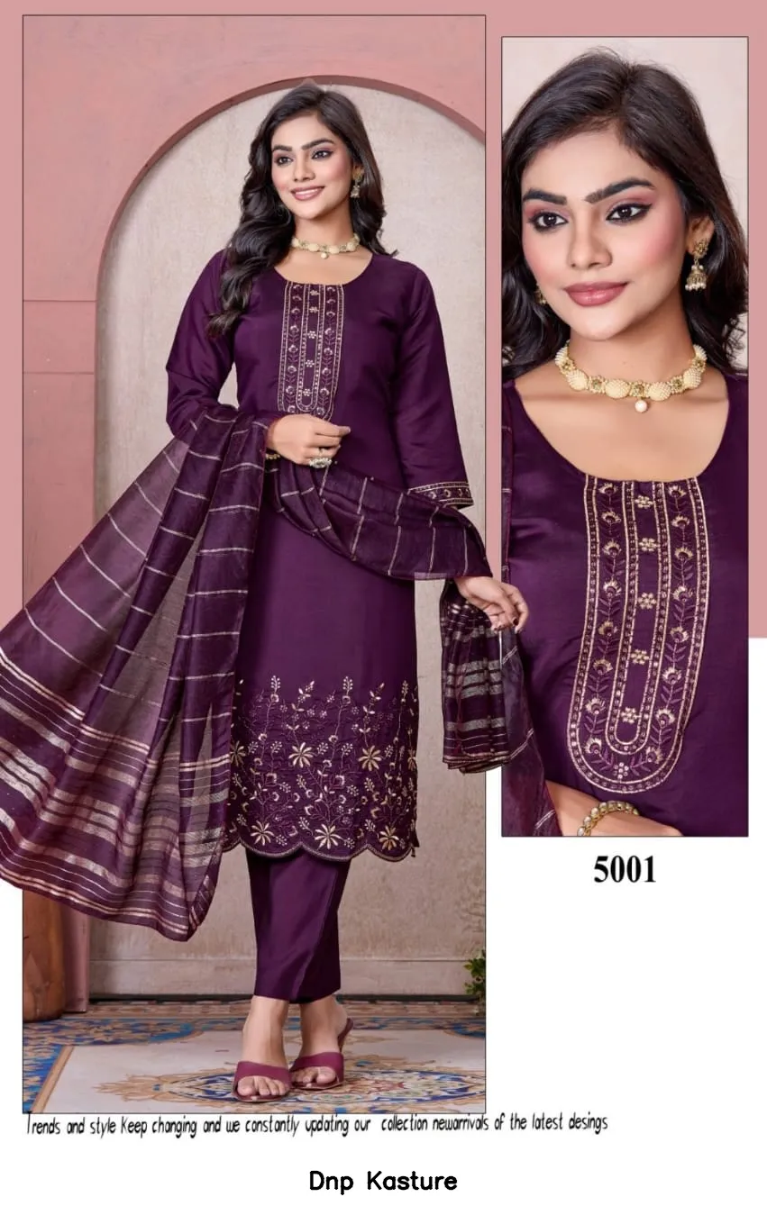 Dnp Kasture — Wholesale Kurti With Bottom Dupatta, Vardan Ethnic wholesale from Surat — view 4