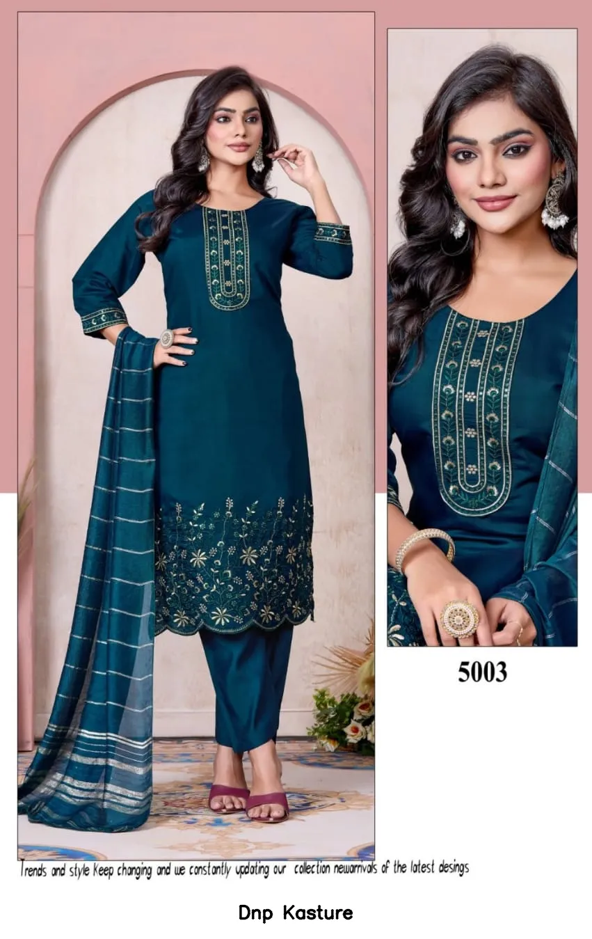 Dnp Kasture — Wholesale Kurti With Bottom Dupatta, Vardan Ethnic wholesale from Surat — view 6