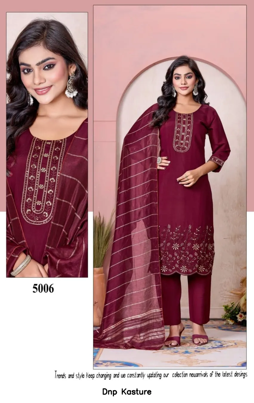 Dnp Kasture — Wholesale Kurti With Bottom Dupatta, Vardan Ethnic wholesale from Surat — view 8