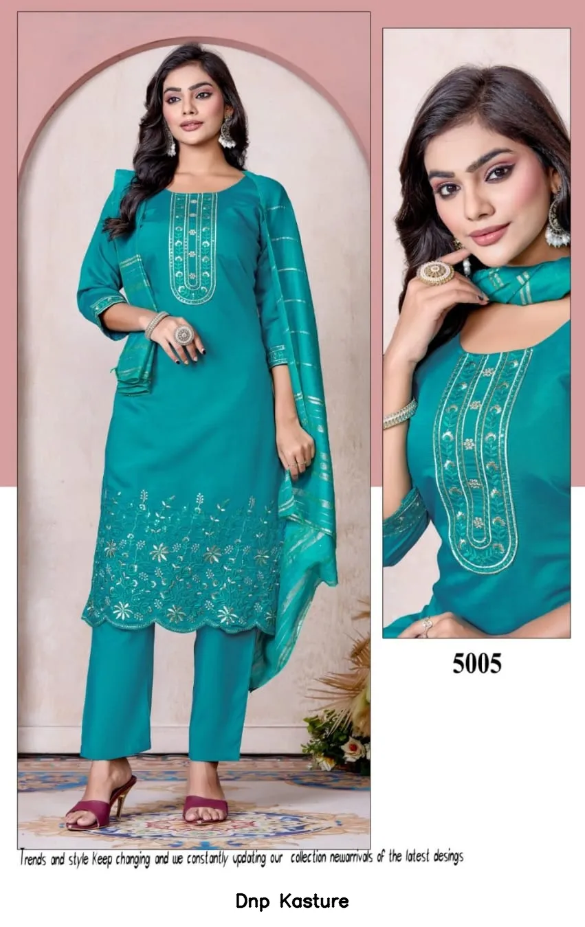 Dnp Kasture — Wholesale Kurti With Bottom Dupatta, Vardan Ethnic wholesale from Surat — view 9