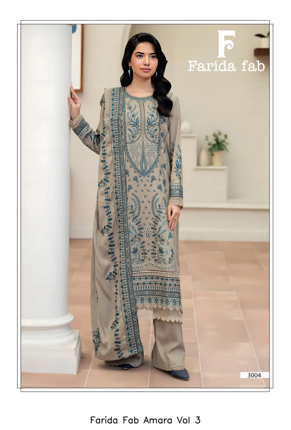 Farida Fab Amara Vol 3 — Unstitched Suits, Farida wholesale from Surat — view 2