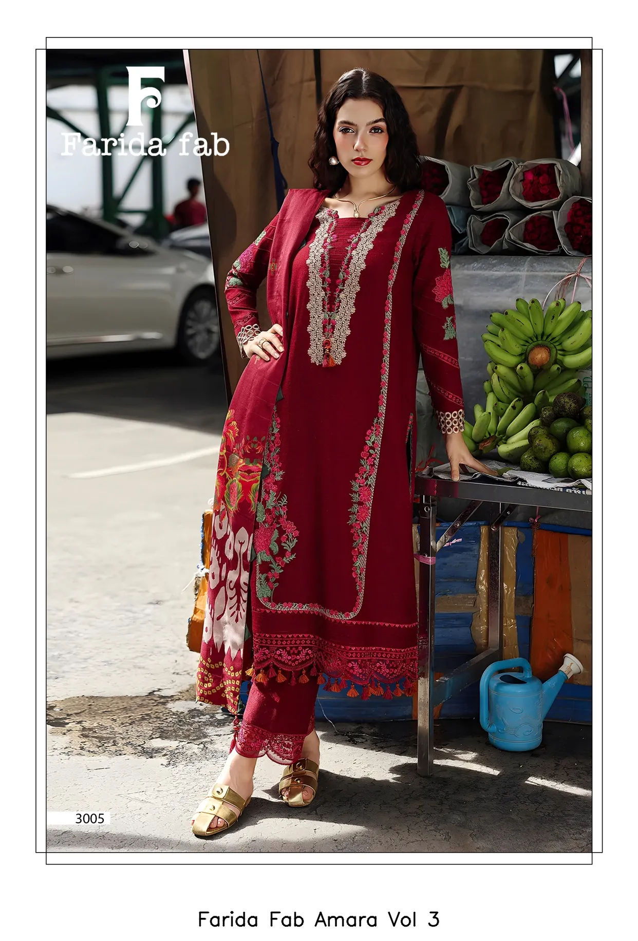 Farida Fab Amara Vol 3 — Unstitched Suits, Farida wholesale from Surat — view 4