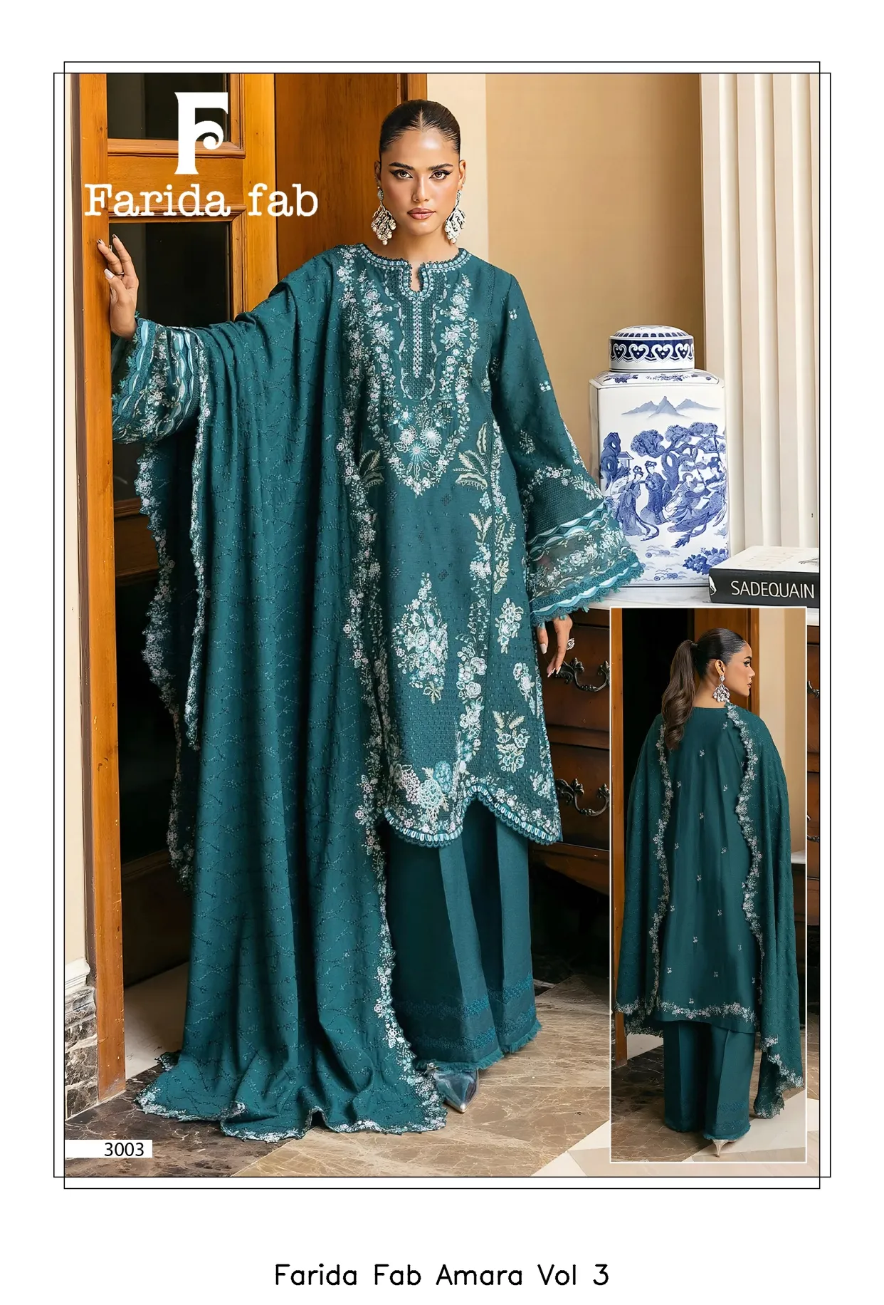 Farida Fab Amara Vol 3 — Unstitched Suits, Farida wholesale from Surat — view 5