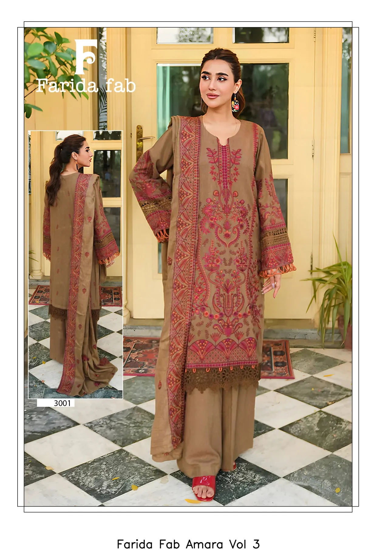 Farida Fab Amara Vol 3 — Unstitched Suits, Farida wholesale from Surat — view 6