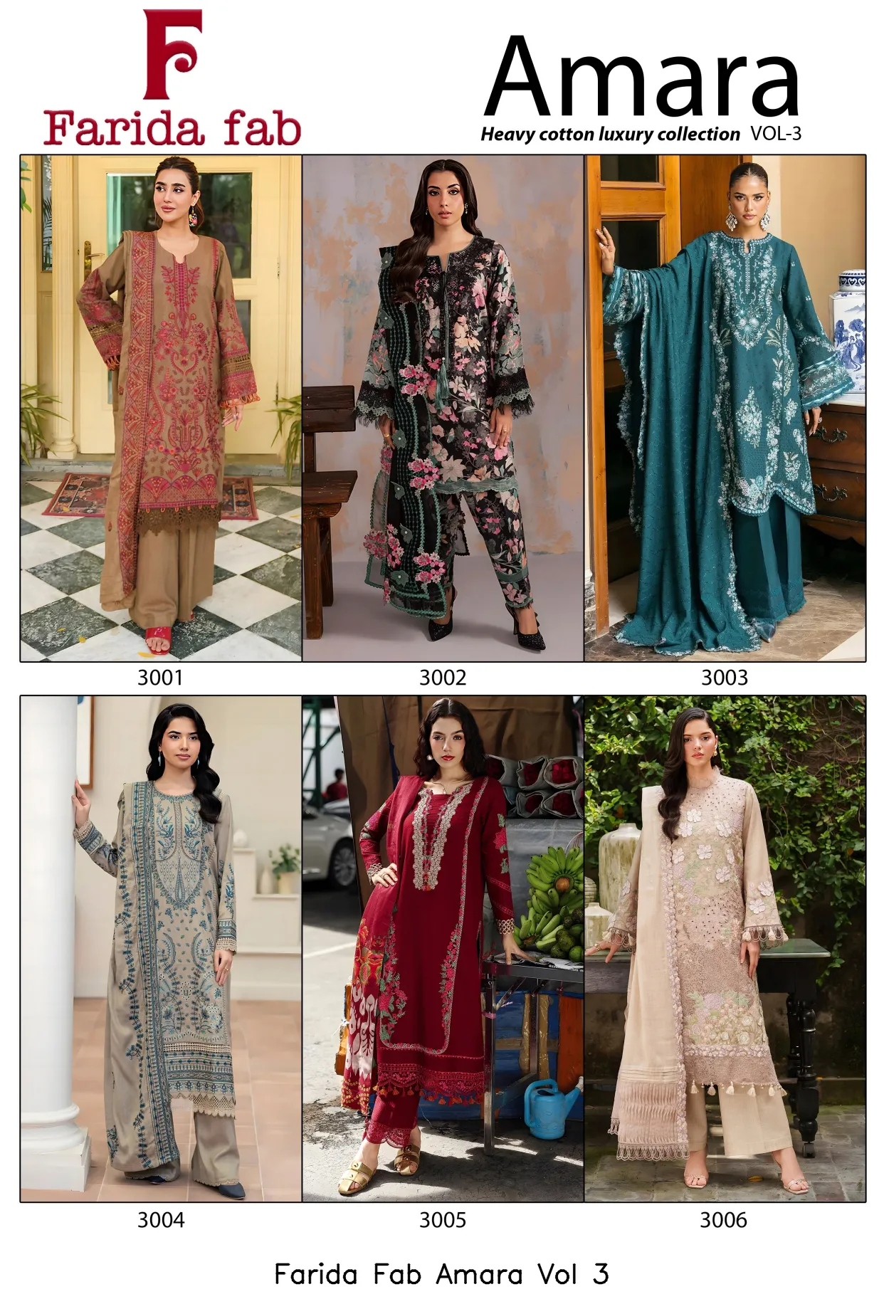 Farida Fab Amara Vol 3 — Unstitched Suits, Farida wholesale from Surat — view 7