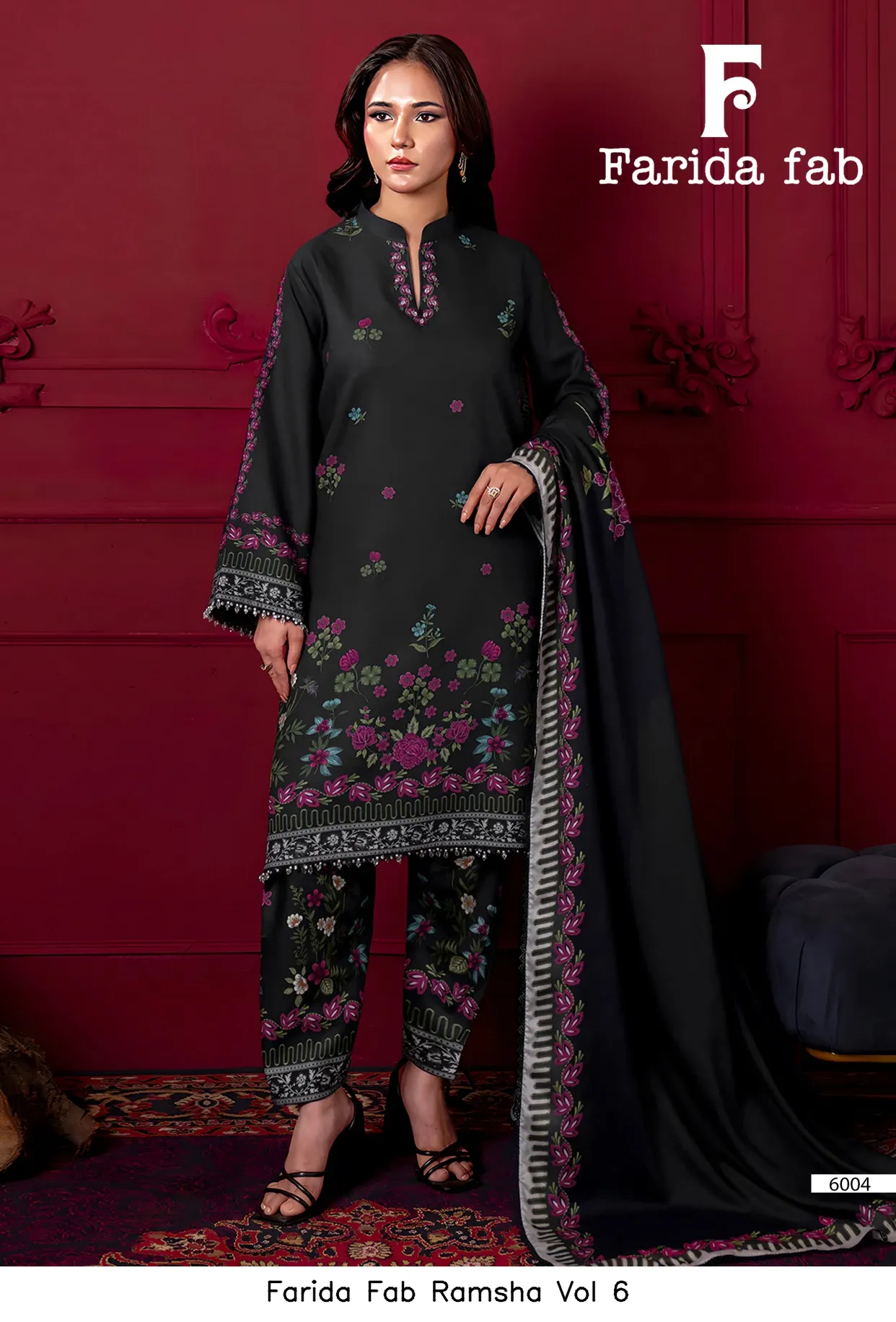 Farida Fab Ramsha Vol 6 — Unstitched Suits, Farida wholesale from Surat — view 2