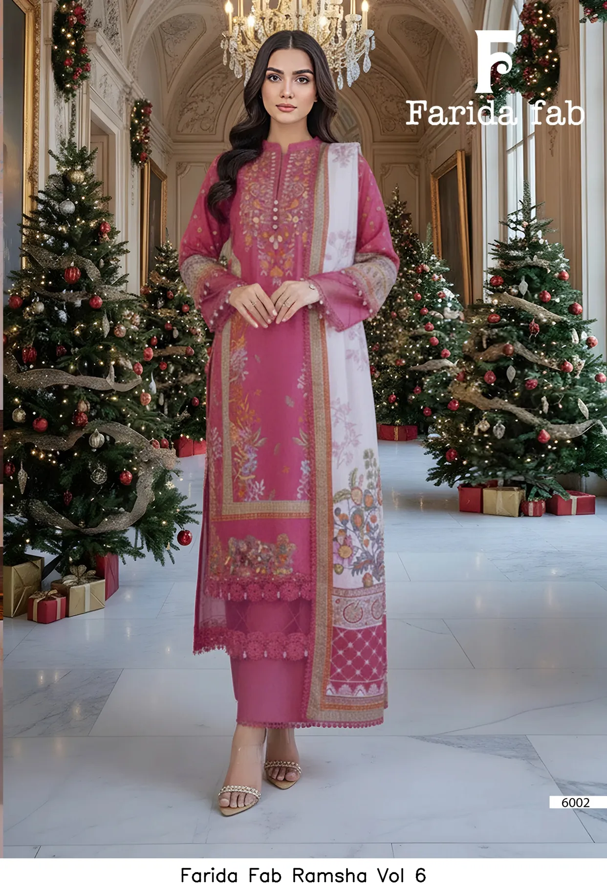 Farida Fab Ramsha Vol 6 — Unstitched Suits, Farida wholesale from Surat — view 3