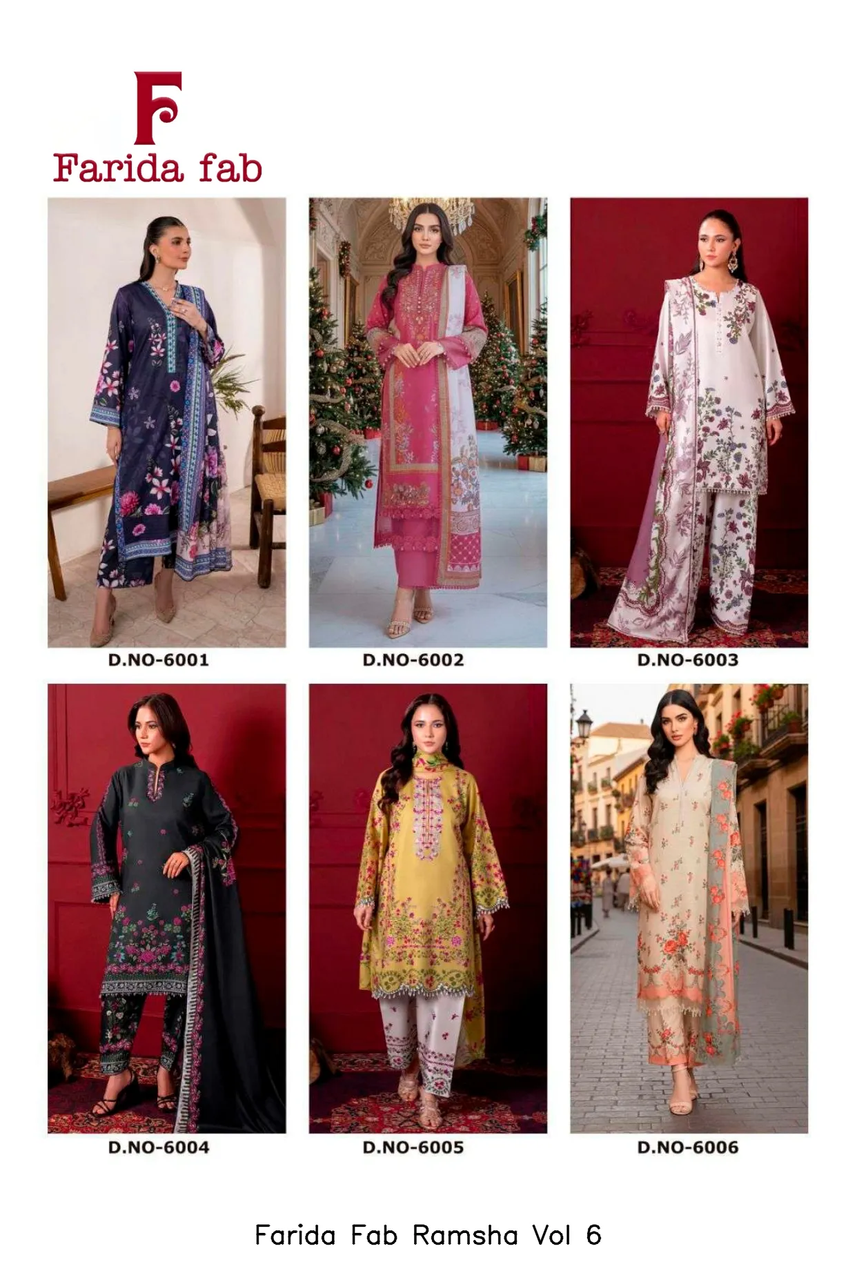 Farida Fab Ramsha Vol 6 — Unstitched Suits, Farida wholesale from Surat — view 7